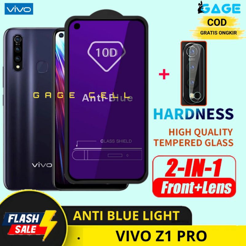 2IN1 TEMPERED GLASS ANTI LIGHT LIGHT VIVO Z1 PRO - TG ANTIGORES RADIASI VIVO Z1PRO FULL LAYAR