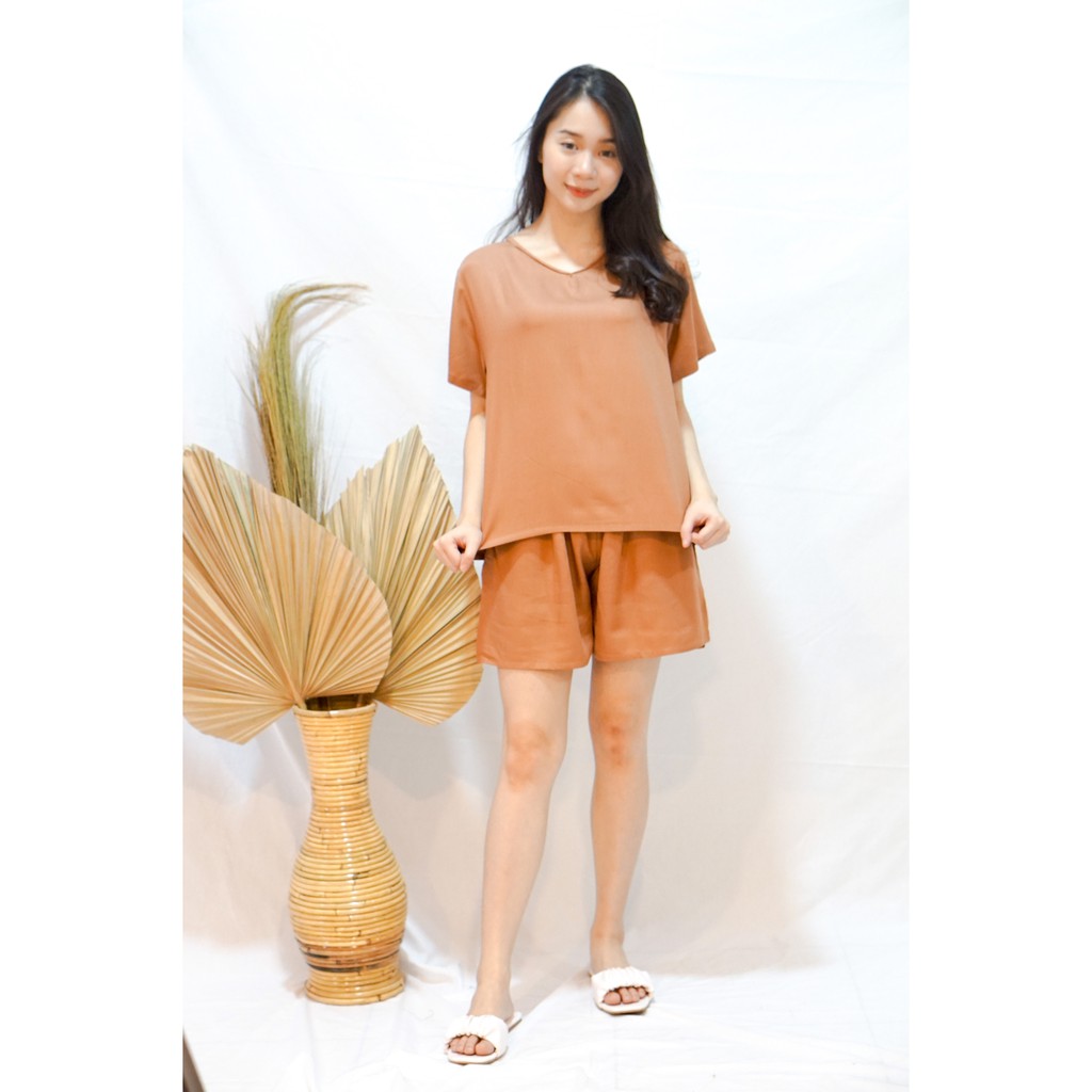 Seri Set in Brown - Baju Setelan Wanita / Setelan Rayon / Baju Santai Rumah / Fashion Wanita