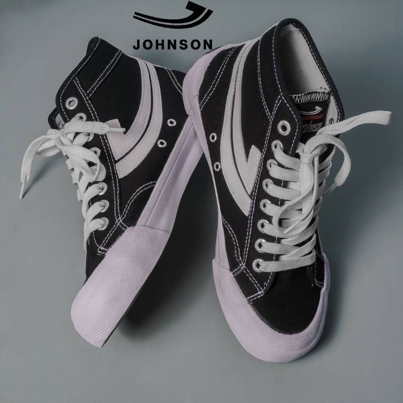 Jhonson Sepatu Galaxy Pro Highcut Black White Original 100% | Sepatu Johnson | Sepatu Jhonson | Jhon