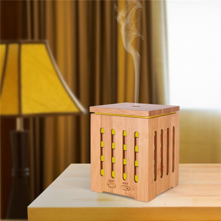 H27 Wooden Humidifier Aroma Diffuser 7 Color LED Light 350ml