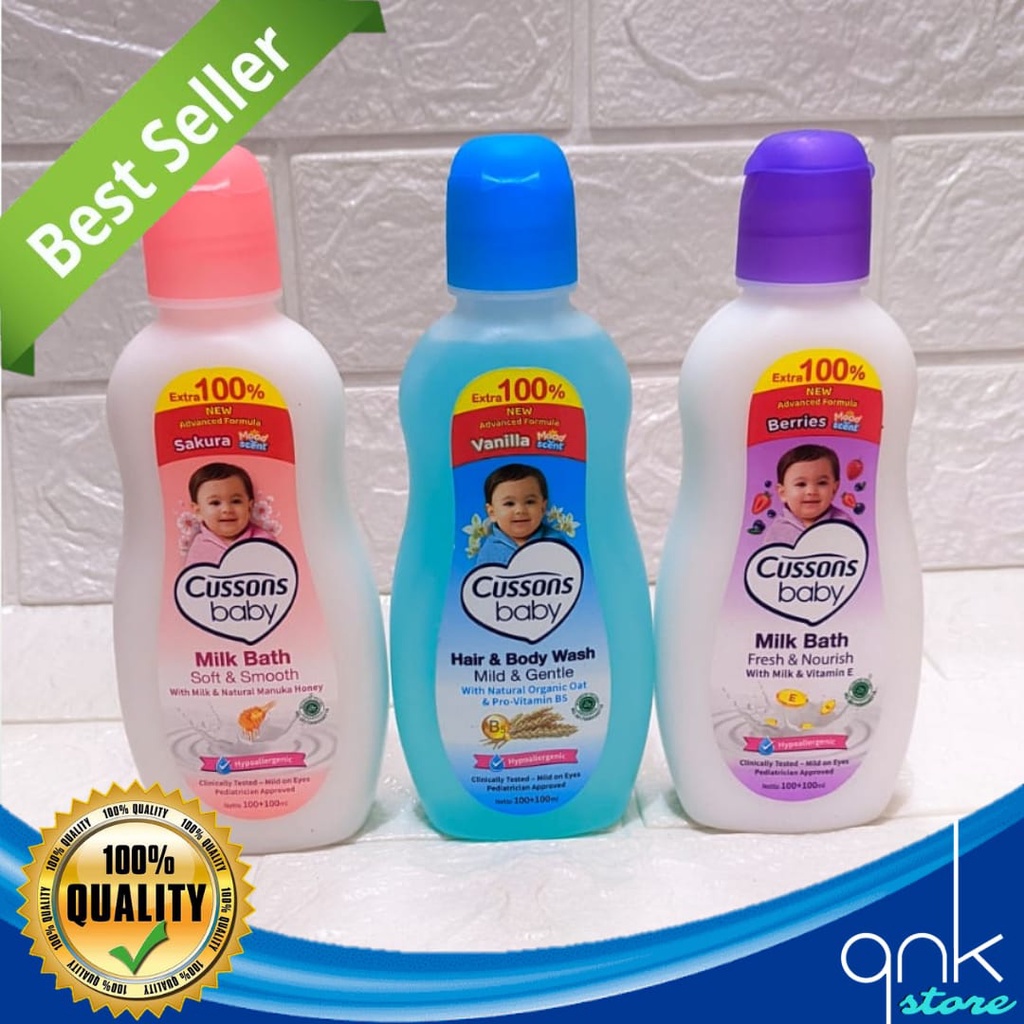 Cussons Baby Hair and Body Wash Milk Bath 200ml Sabun Mandi Cair Bayi Cussons Liquid Soap Baby