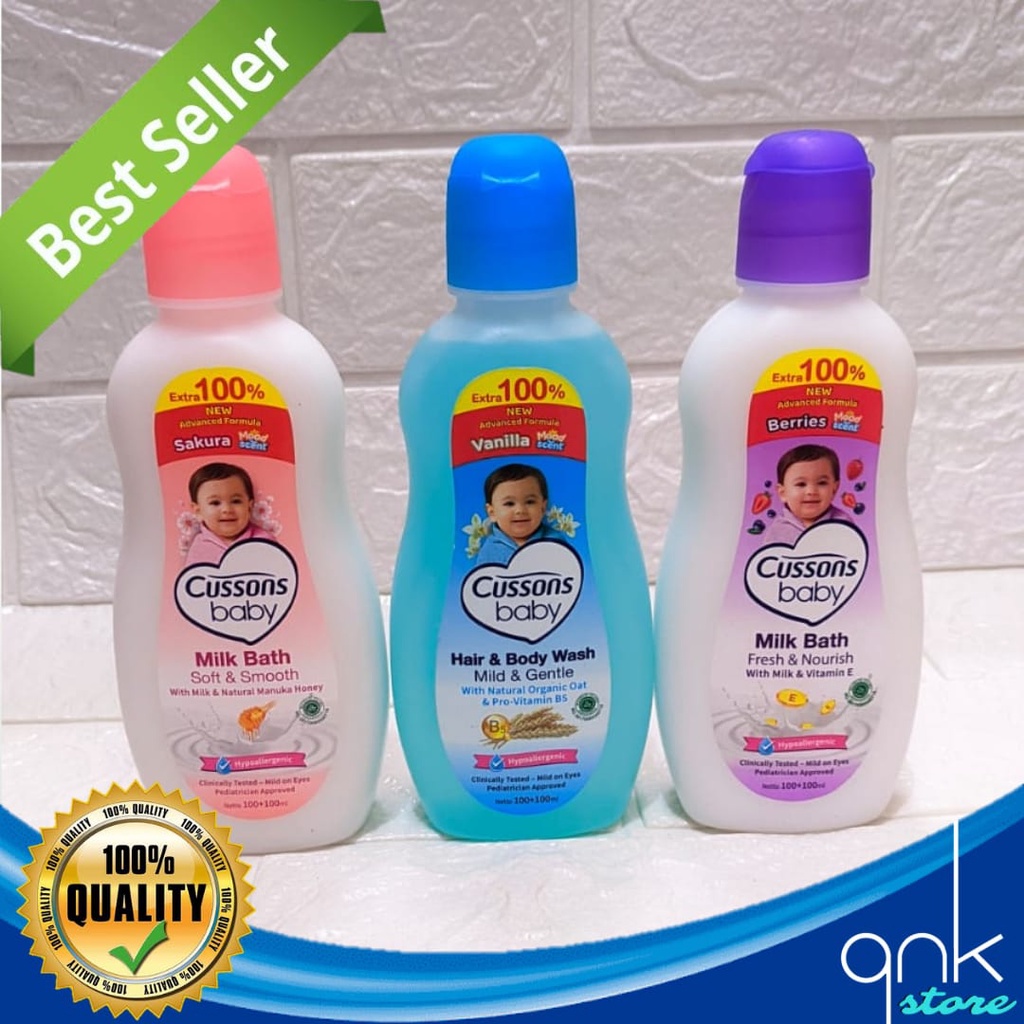 Cussons Baby Hair and Body Wash Milk Bath 200ml Sabun Mandi Cair Bayi Cussons Liquid Soap Baby