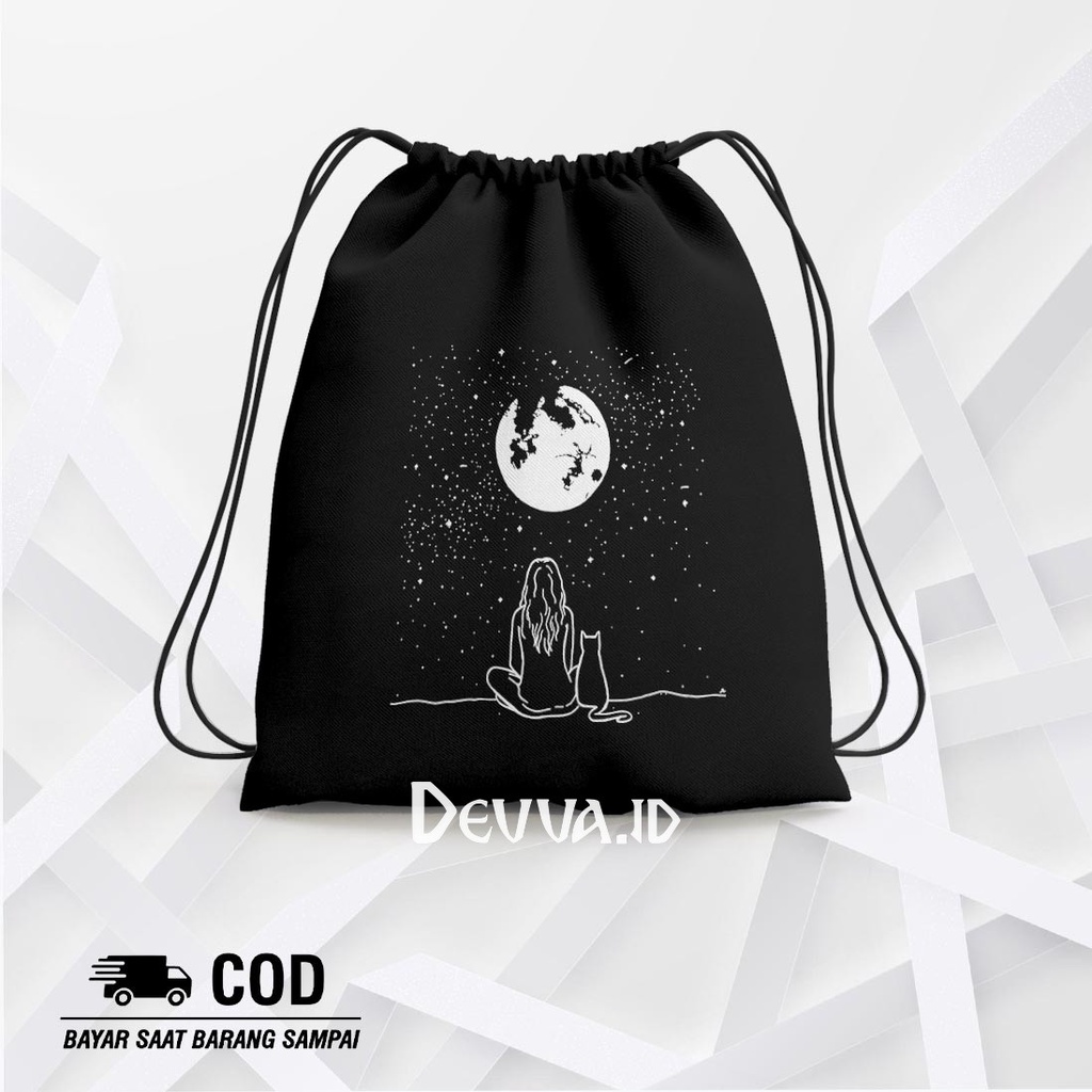 Tas Serut Looking Moon String Bag Bts Muat Banyak Barang Ukuran 36 X 31 Cm | Devva.Id