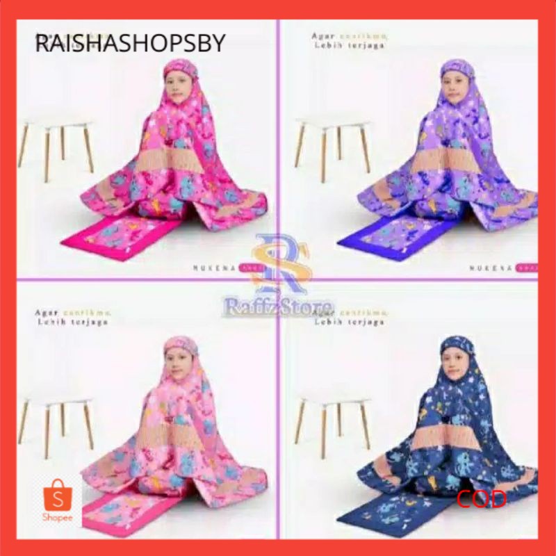Mukena Anak Katun Karakter KUDA PONI Full Motif + Free Tas yg bisa dijadikan Sajadah Usia 2-10 Tahun