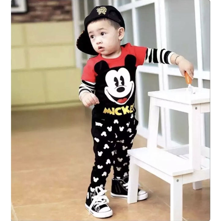 NEW TRENDY SETELAN PIYAMA KAOS BAJU TIDUR BAYI ANAK MOTIF MICKEY CUTE SIZE/USIA 6 BULAN-5 TAHUN BAHAN KATUN PREMIUM LEMBUT TERBARU TERLARIS TERMURAH/ SETELAN PIYAMA KAOS BAJU TIDUR BAYI ANAK LAKI-LAKI/ SETELAN PIYAMA KAOS BAJU TIDUR BAYI ANAK PEREMPUAN