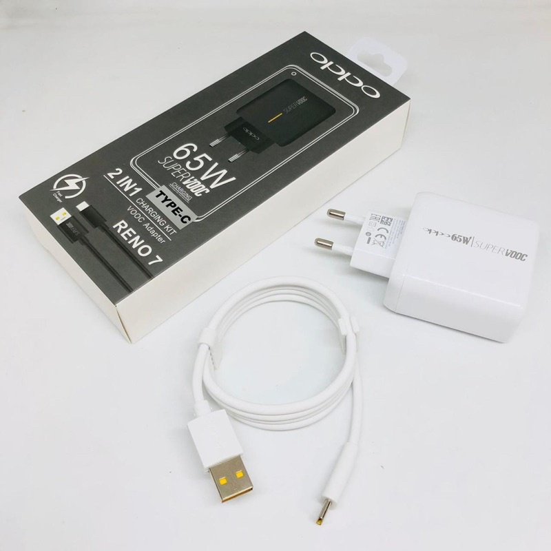 Casan Oppo Reno 7 Type C 65W Super Vooc Charger Oppo Type C Travel Charger Oppo Reno Type C 65W SuperVooc Promo Sen