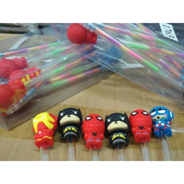 

Pulpen karakter super Hero tinta pelangi