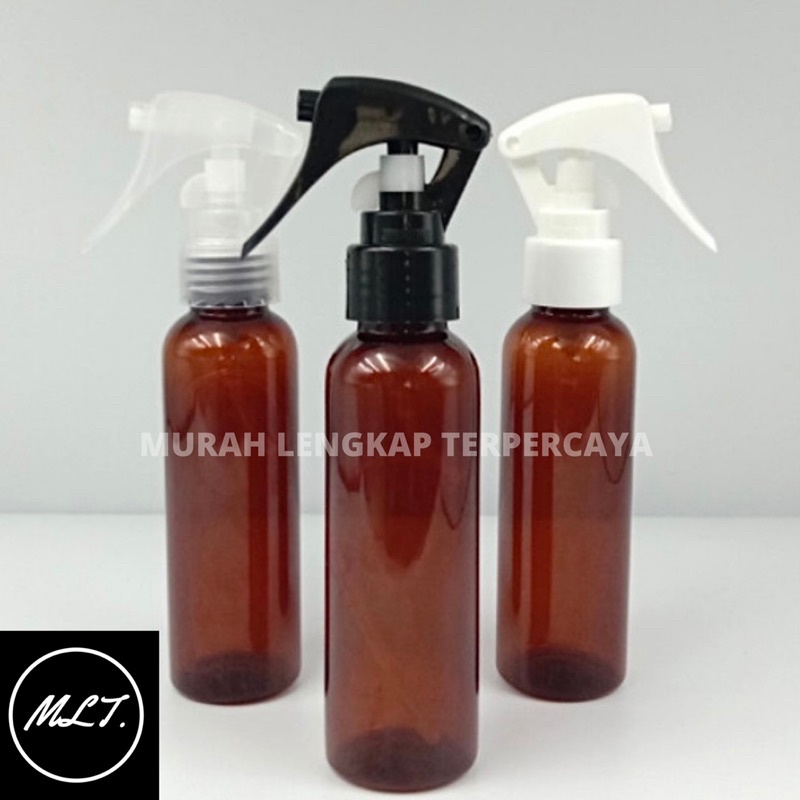 BOTOL TRIGER 100ML AMBER /BOTOL SPRAY TRIGER 100ML COKLAT SPRAYER COKLAT AMBER 100ML NECK 24 TRIGGER SPRAY 100 ML