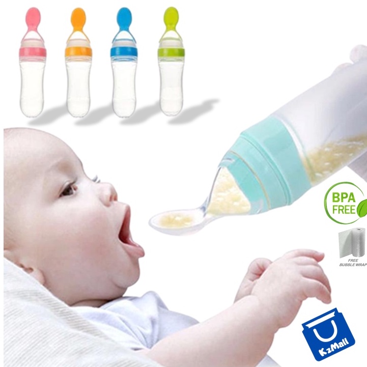 Botol Dot Sendok Bayi / Botol Dot Silicone Makan Bayi / Alat Makan Bayi