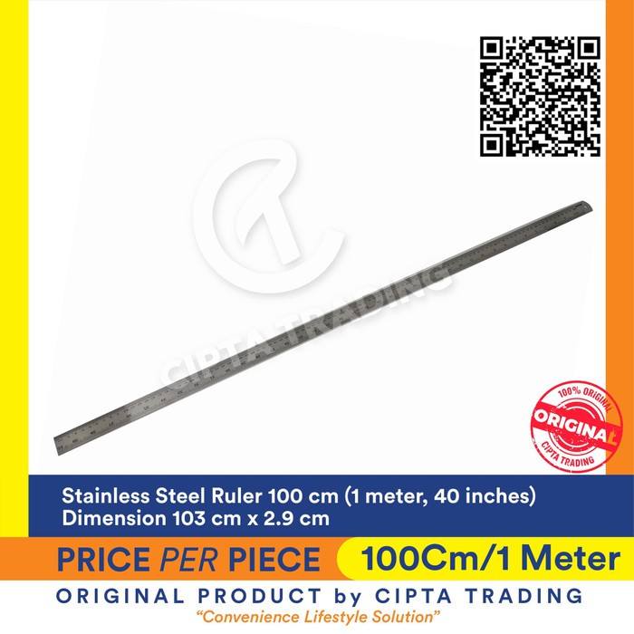 

Special Penggaris besi / Stainless steel ruler - joyko - 100 cm ( 1 meter ) Free ongkir