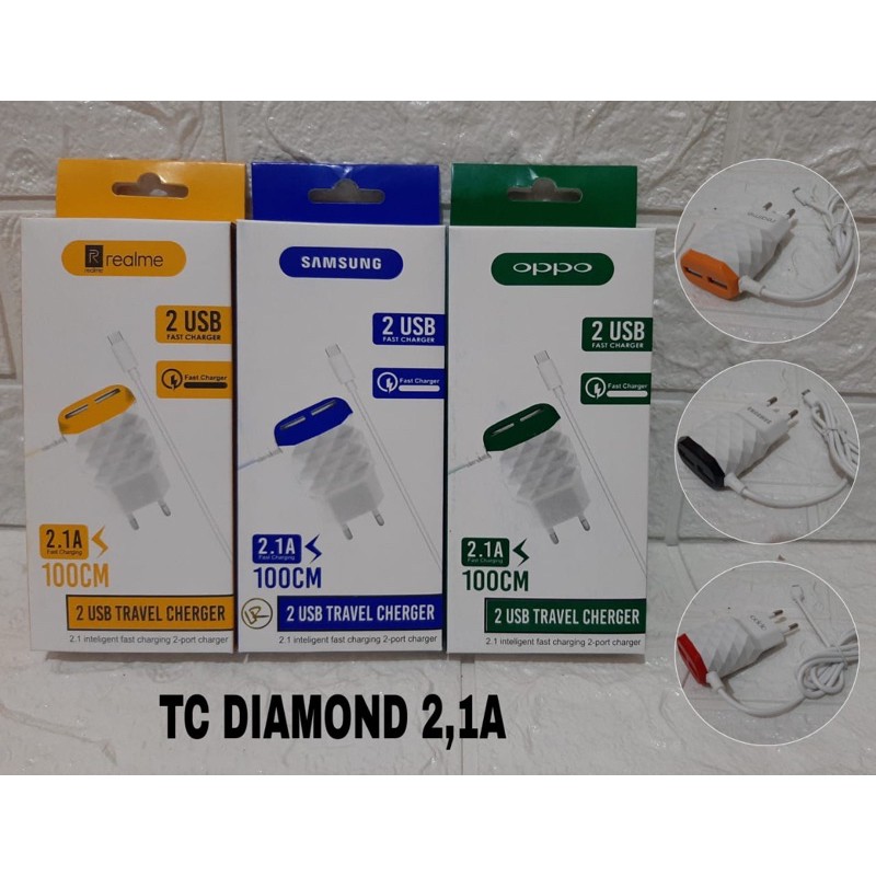 Charger diamond 3.5A branded 2usb