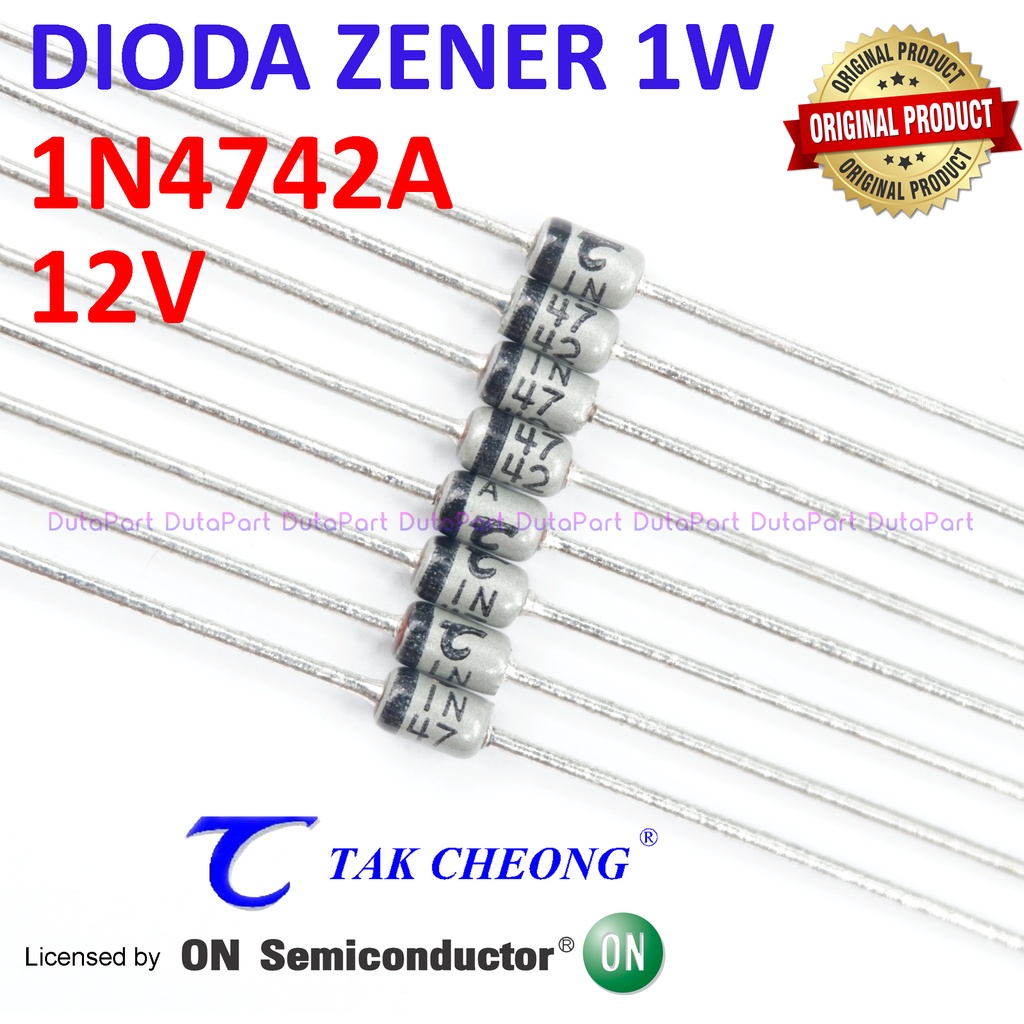 Dioda Zener 1N4742A 12V 1W ORIGINAL TC Licensed by ON SEMI 1N4742 12 V