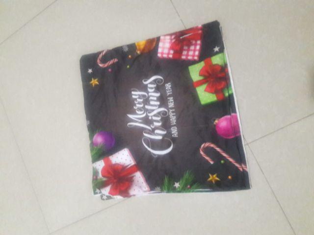 Sarung Bantal Sofa Natal Merry Christmas Kursi Dekor Kado Santa Claus Motif Printing Sbn 04