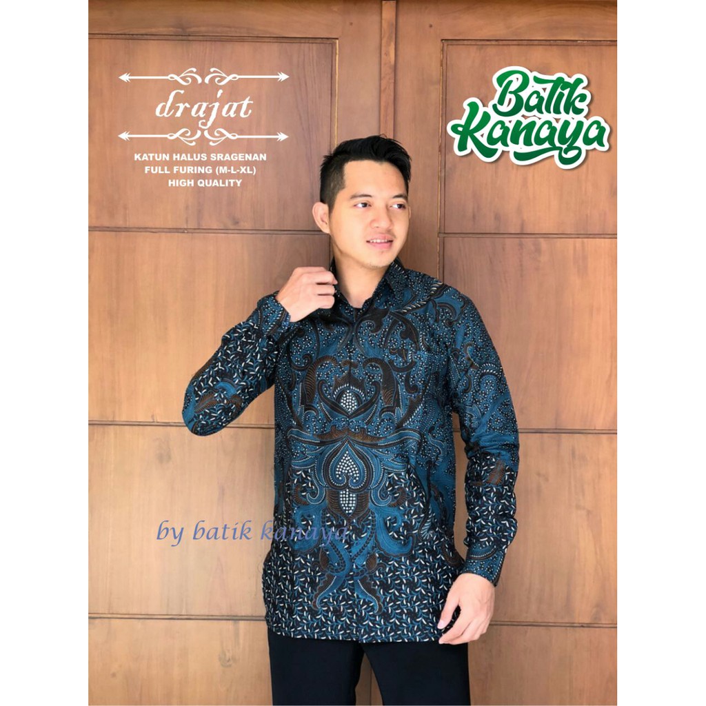 DRAJAT Kemeja Batik Pria Lengan Panjang Katun Halus FULL FURING Batik Kanaya