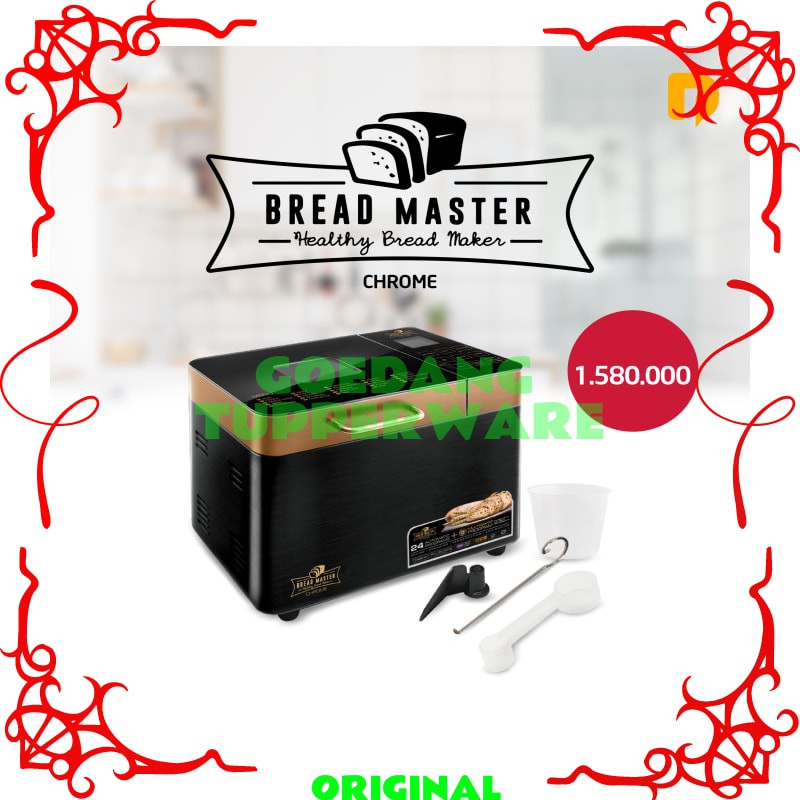 Pembuat Roti Otomatis 24 Menu - Oven Roti Otomatis - Bread Master Chrome Metal Coating