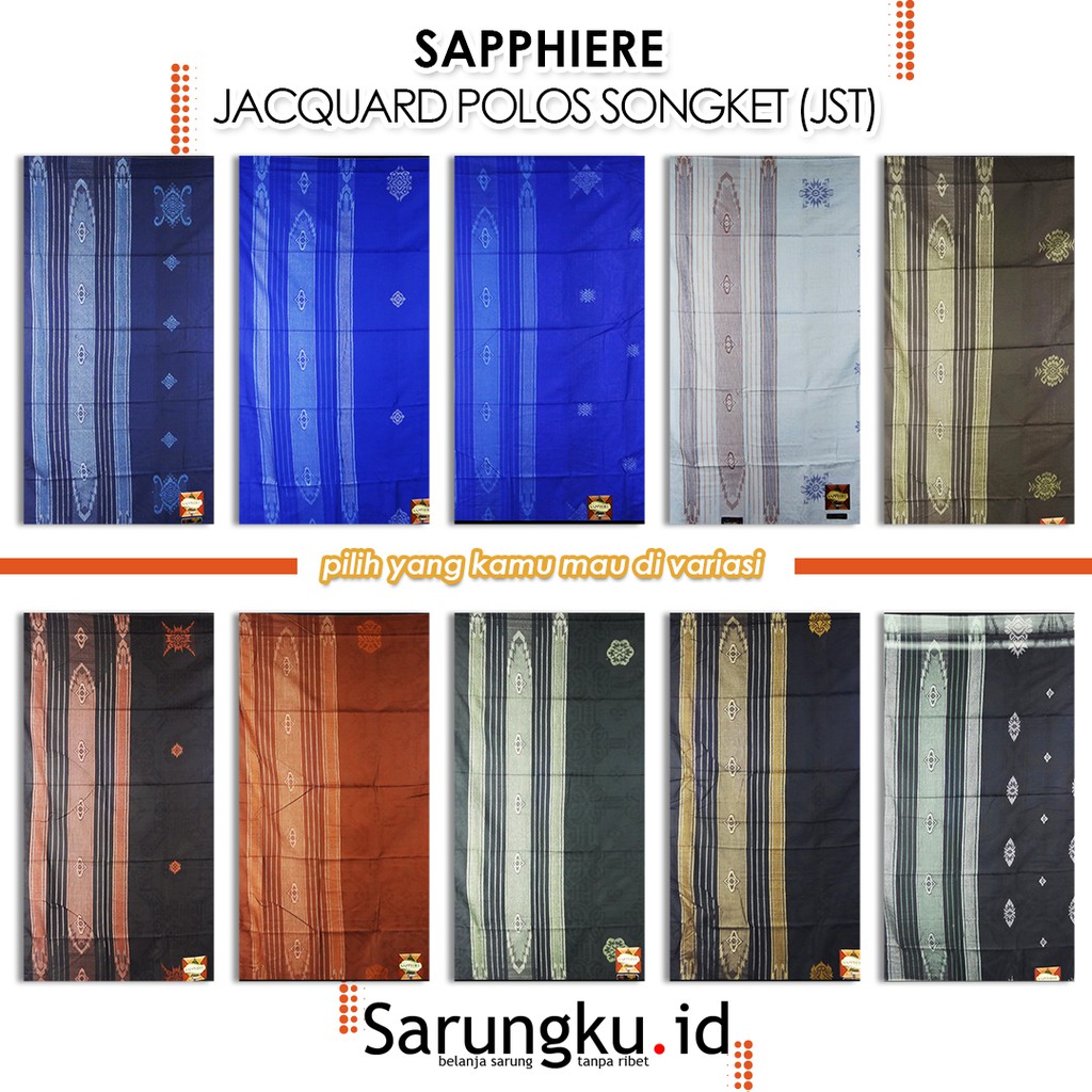 SARUNG SAPPHIRE JACQUARD POLOS WARNA SONGKET (JST)
