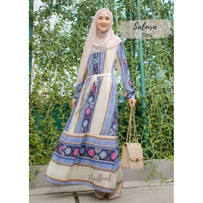 Salura Dress Gamis Rayon Motif by Nuffnaff