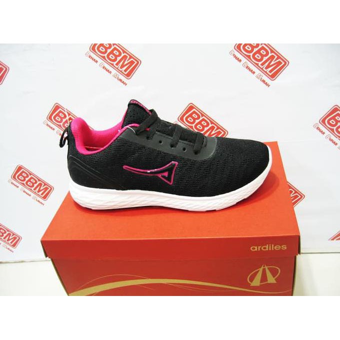 Ready  Ardiles Kintamani - Sepatu Wanita Santai Kerja Running - Hitam/Mfushia Promo