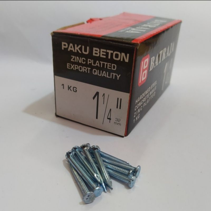 Paku Beton Batraja Ukuran 1¼inc (3.2cm) Asli Original