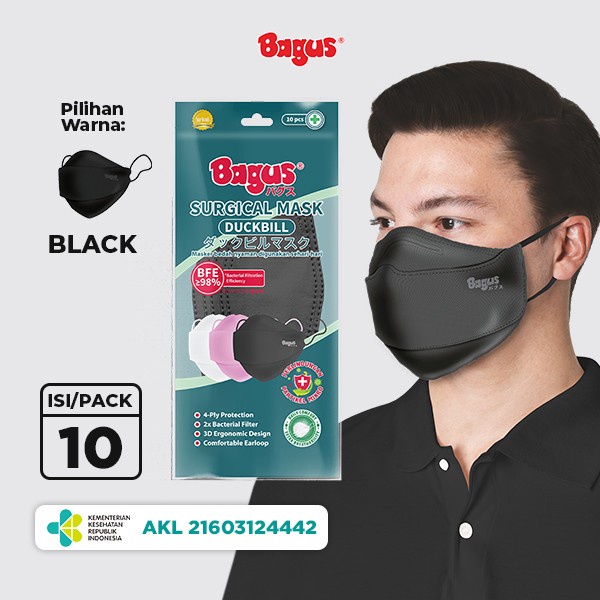 Bagus KN 94 Mask Masker Bedah Dewasa Duckbill 4 ply 4 lapis isi 10