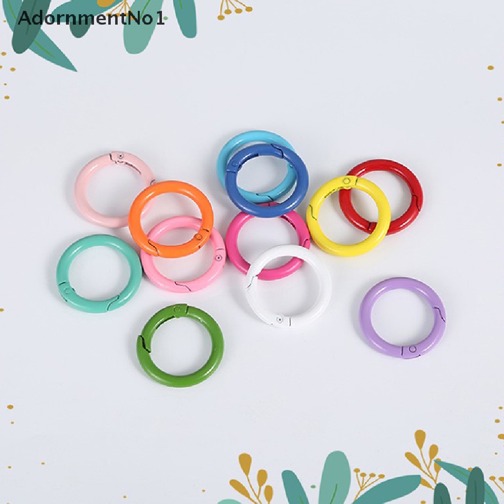 [AdornmentNo1] 10Pcs/lot Metal Spring Gate O Ring Openable Round Carabiner Keychain [new]