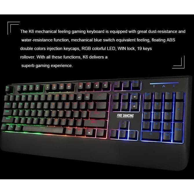 1STPLAYER FIREDANCING K6 RGB Mechanical Feeling - Gaming Keyboard