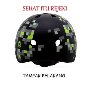  HELM  SEPEDA  MODEL BATOK MERK POLYGON  PIXEL GREEN MATT 