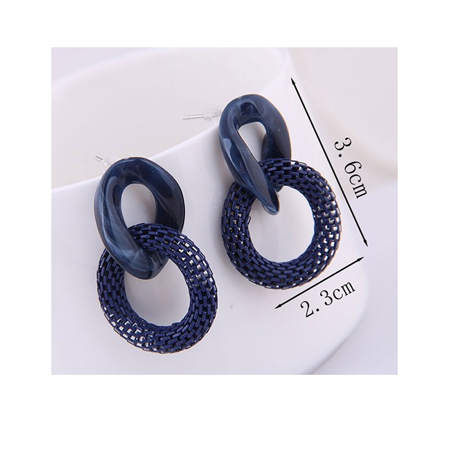 LRC Anting Tusuk Fashion Irregular Resin Ring Metal A584x