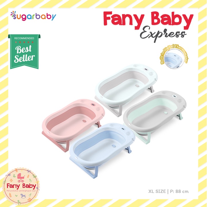 SUGAR BABY XL FOLDABLE BABY BATHTUB WITH DIGITAL THERMOMETER / F88