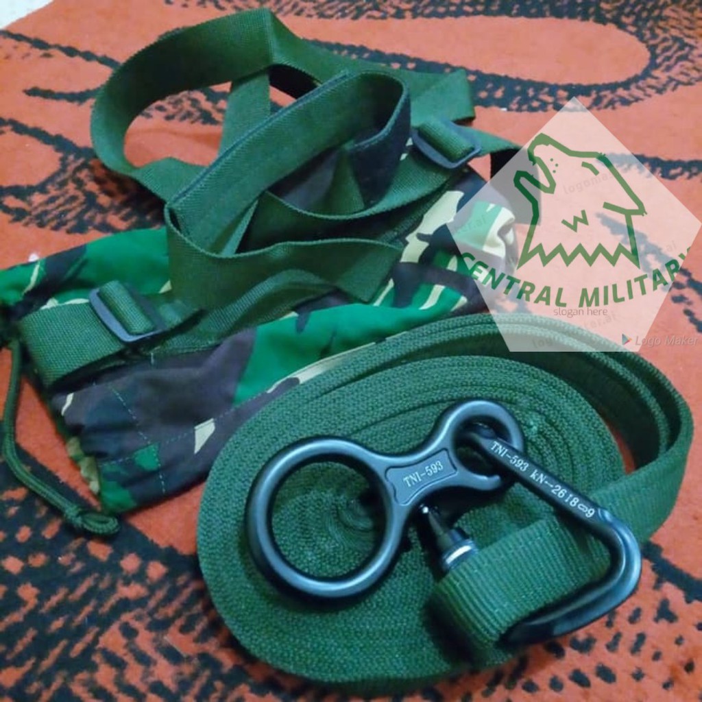 Webbing Carabiner Delta Screw Figure Eight Jatah/ 1 Set Tali Webbing - Webbing TNI