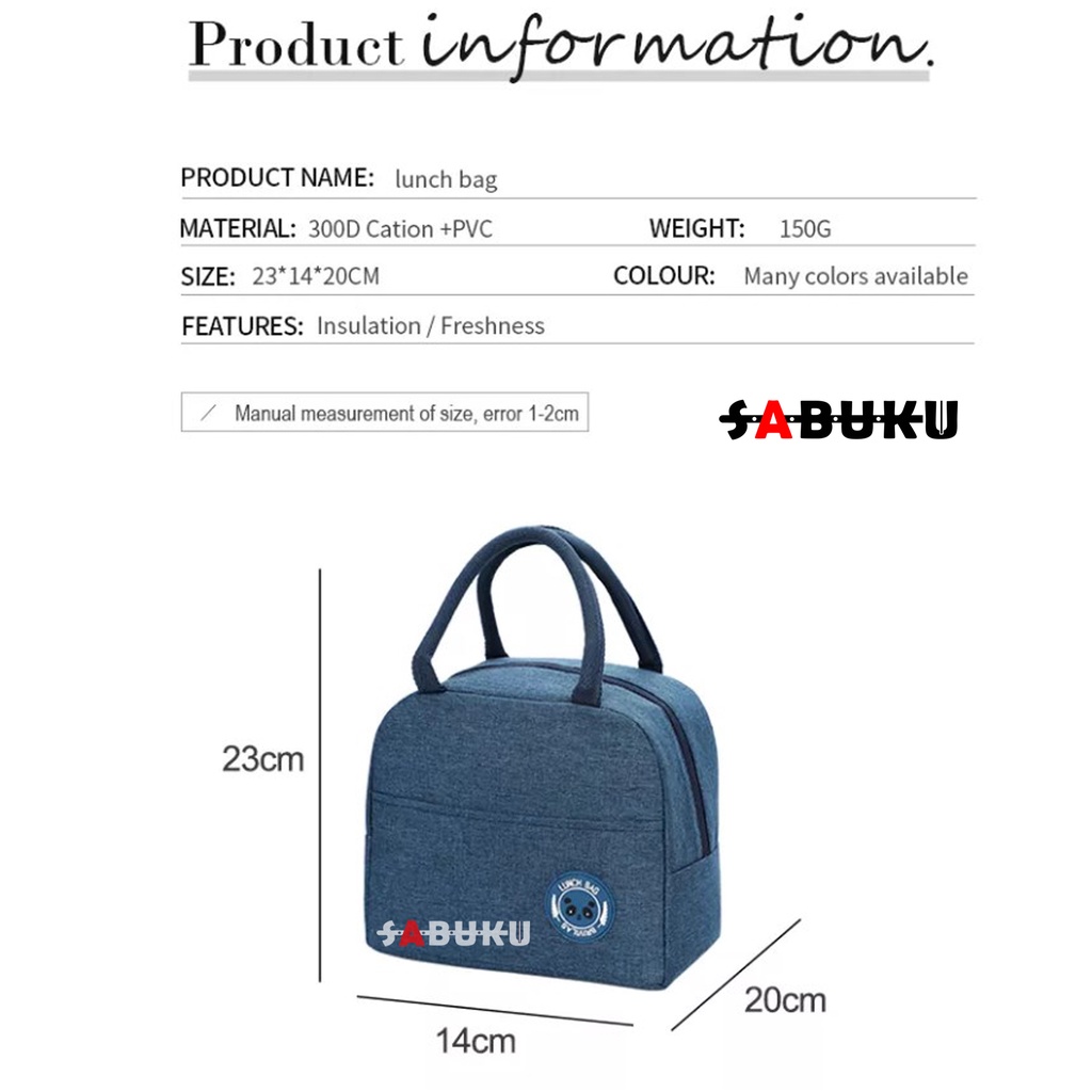 Tas Cooler Bag Tas Bekal Kotak Makan Cooler Bag Simpel Dilapisi Alumunium Tas Bekal Lunch Cooler -220