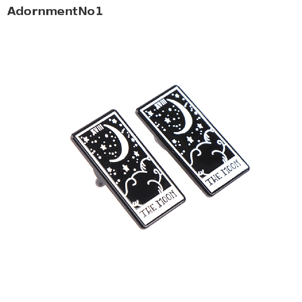 (AdornmentNo1) Bros Pin Enamel Desain Matahari / Bulan / Bintang / Tengkorak Gaya Gotik