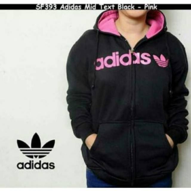 Jaket Adidas women kombi pink ( navy,hitam)