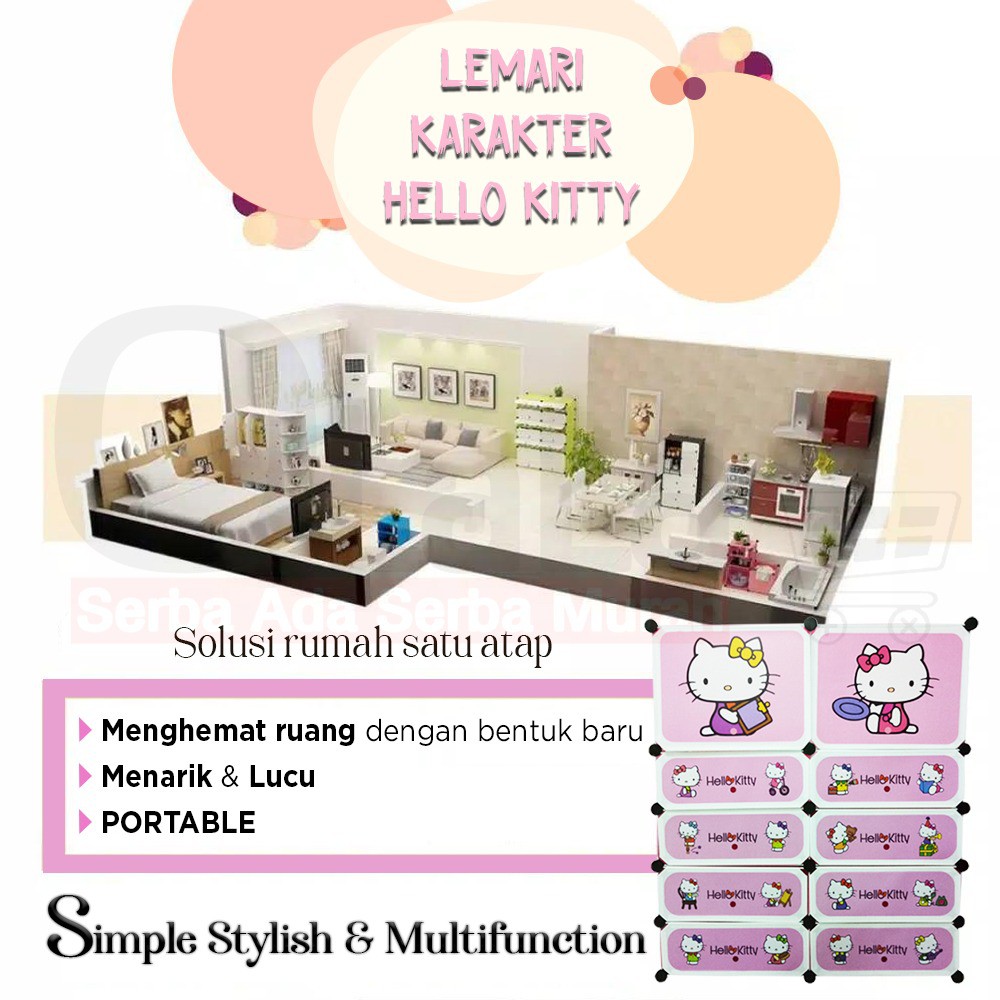 Lemari plastik susun 10 HELLOKITTY YG-7306