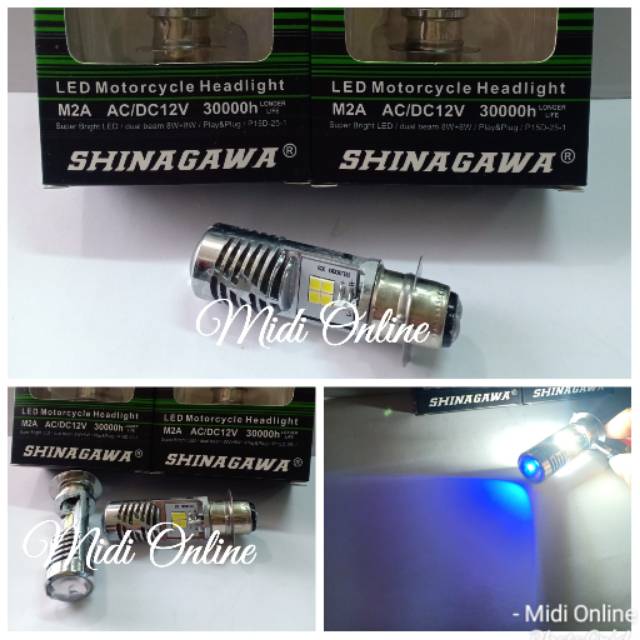 Lampu Depan Utama Motor Matic H6 - Lampu Depan H6 Shinagawa ACDC - Lampu Depan Led 8Mata Plus Senja