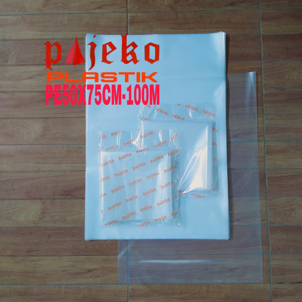Plastik PE Bening 50 x 75 cm / Plastik Pembungkus Bahan Makanan , Plastik Bening Tebal / Pembungkus 
