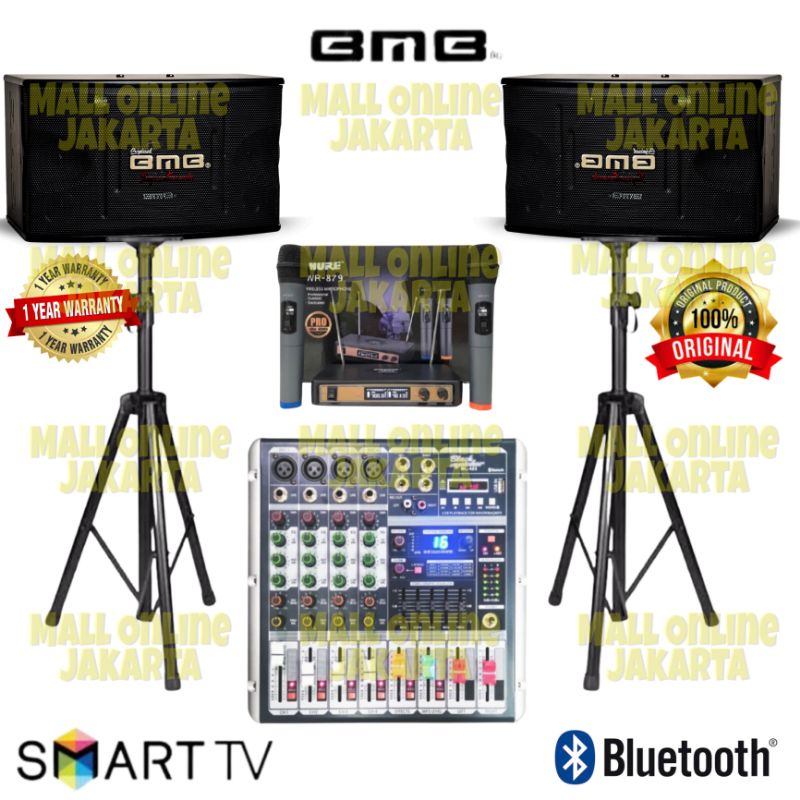 Paket karaoke bmb 10 inch power mixer 4 channel sound system indoor outdoor