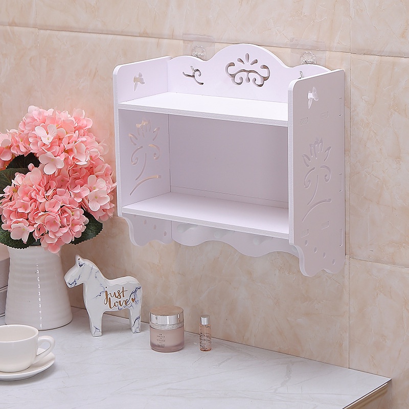 Rak toilet minimalis rak kosmetik Tempel Gantung serbaguna Organizer box multifunsi dekstop rak kamar mandi  Tempat Penyimpanan sabun sampo shampo make up kecantikan kosmetik Vintage DIY Shabby Chic Portable Kayu Murah Terbaru Tempat Tisu  serbaguna Tembo