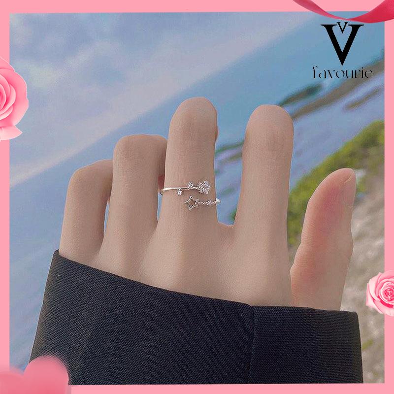 [COD]Cincin Kupu-Kupu Berlian Flash Cincin Jari Telunjuk Fashion Wanita Sederhana-FA