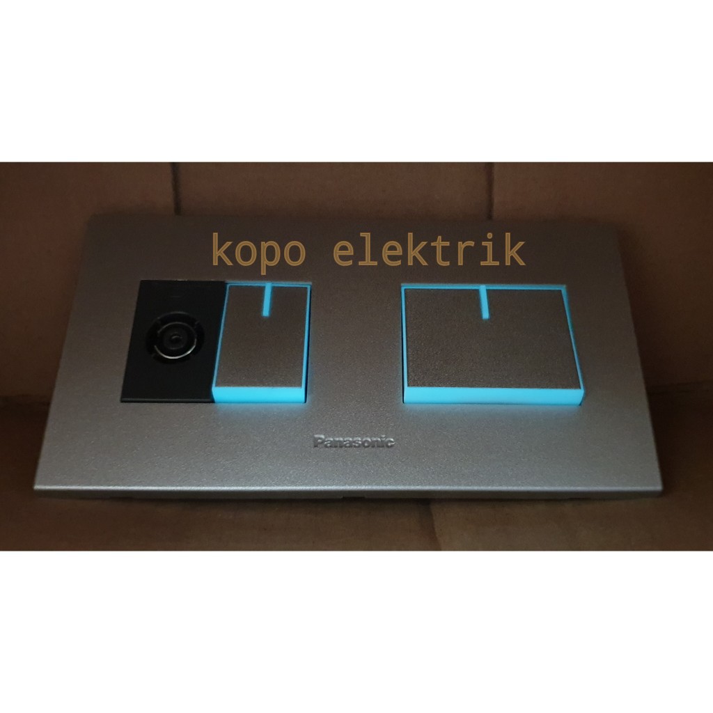 Panasonic Soket TV + Saklar 2 Style Silver Minimalis Tanam