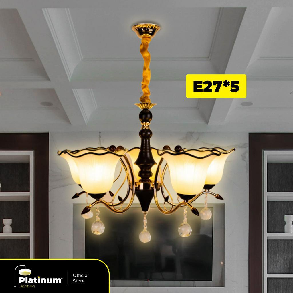 Lampu Gantung Hias Cup Vintage Motif Black Dekorasi Ruangan Minimalis