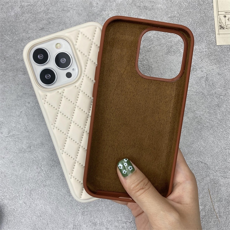 Soft Case Silikon Motif Lingge Untuk IPhone 11 12 13 Pro X XR XS MAX