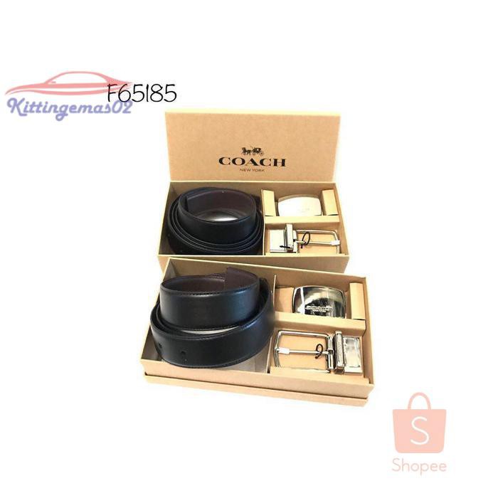 IKAT PINGGANG PRIA GESPER SABUK KTG2I1297 COACH ORIGINAL COACH BELT SET BLACK BROWN S