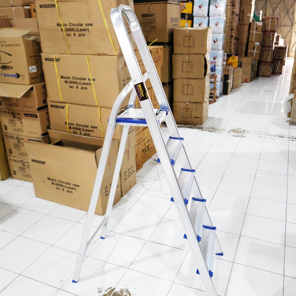 Tangga Rumah Alumunium Almunium 5 Step Mollar / Tangga Lipat 5Step Mollar Household Ladder Mollar