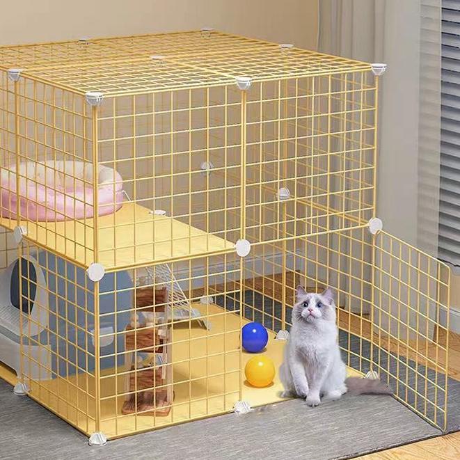 ➴ olla Pet Cage Stackable Pet Fence 35*35CM-DIY Pet Cage For Dog Cat-DIY Pet Metal Wire Kennel ♗