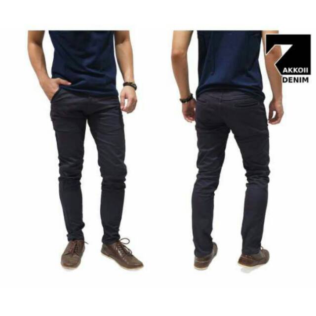 Celana Panjang Chino Basic With List Kakkoii Dark Purple