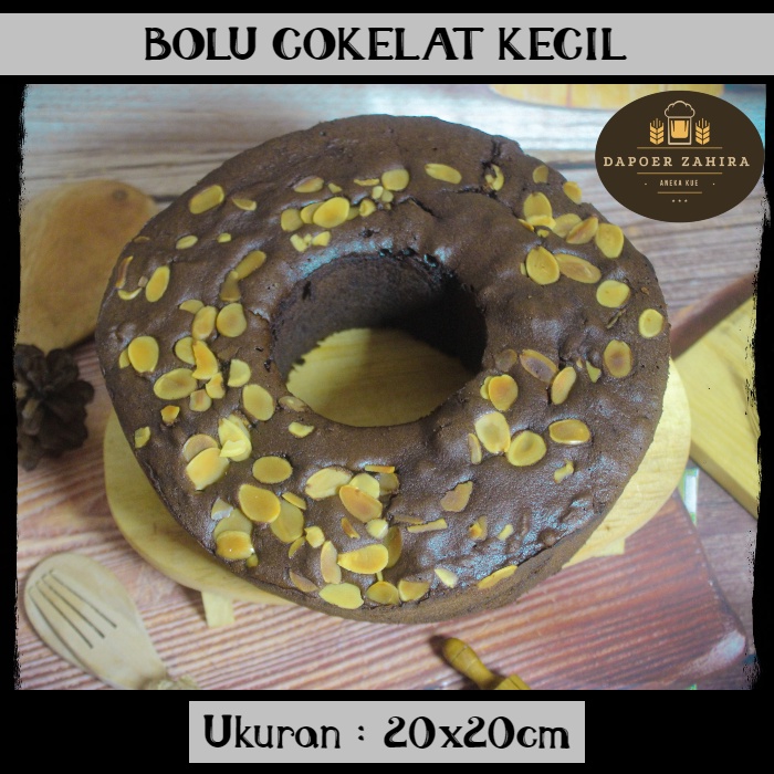

Bolu Cokelat 20x20cm Topping Almond | Kue Bolu Coklat PREMIUM