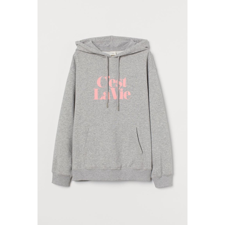 Hoodie H&amp;M Wanita pria PARIS C'est LA VIE PEOPLE LOVE YOUR HOOD Sweater HnM Wanita pria