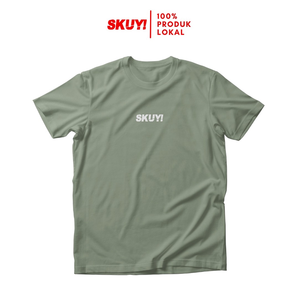 Skuy Kaos Remaja dan  Dewasa Cinta Memang Buta Unisex Lengan Pendek Olive Green Katun Combed 24s SKY33