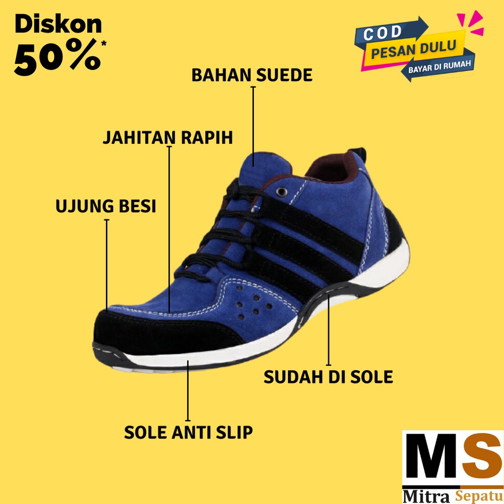 SEPATU BOOTS PRIA SAFETY ORIGINAL ADIDAS FELIX LOW SHOES MUNCAK NAIK GUNUNG MURAH- BISA COD